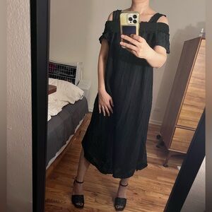 Maje Black Ruffled Dress